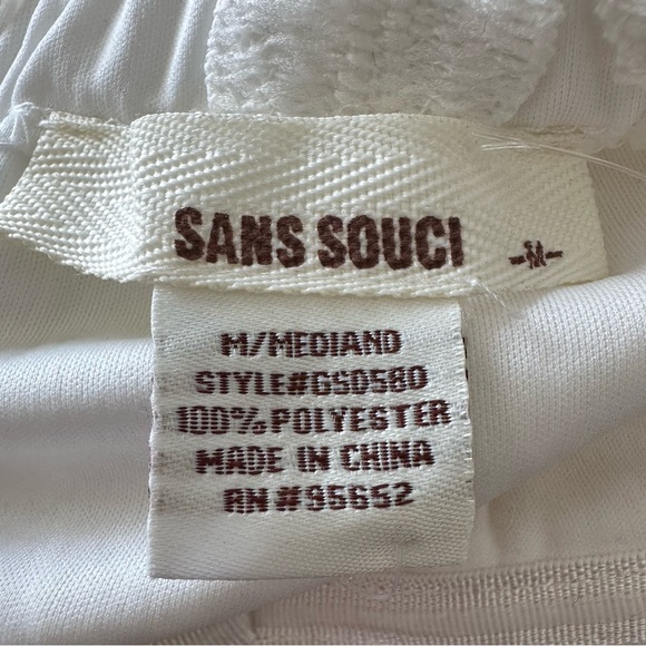 Sans Souci-Floral Appliqué Off White/Cream Strapless Mini Dress (Size:Medium) - Picture 9 of 9